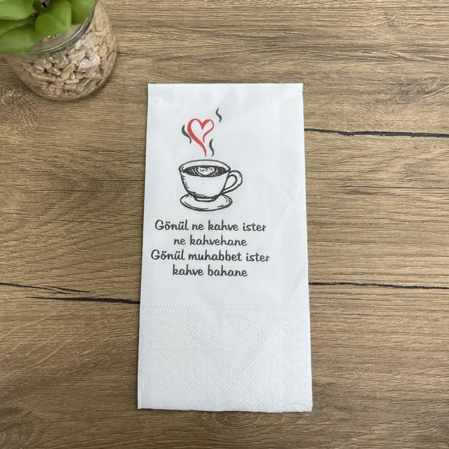 Einwegservietten “Gönül ne kahve ister, ne kahvehane. Gönül muhabbet ister, kahve bahane” 50 Stück