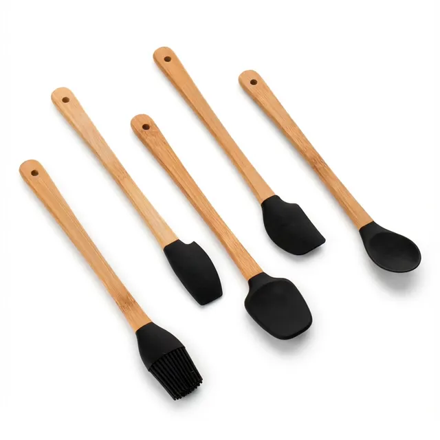 Silikon Küchenhelfer Set – Schwarz