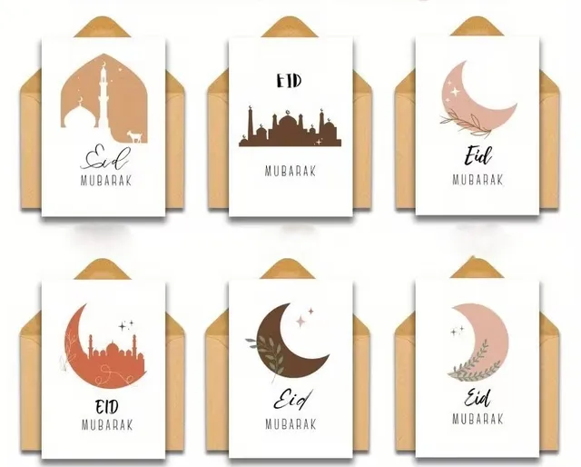 Eid Mubarak Grußkarte mit Umschlag