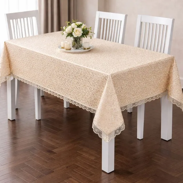 Elegante Tischdecke mit Spitzenbordüre