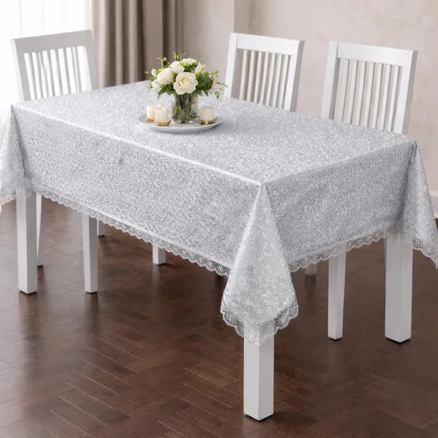 Elegante Tischdecke mit Spitzenbordüre