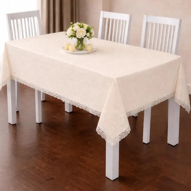 Elegante Tischdecke mit Spitzenbordüre