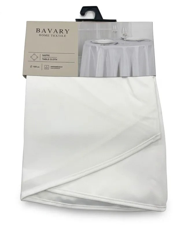 “Nappe” Runde Tischdecke – Creme/Weiß