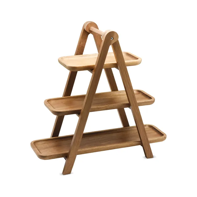 “Luma” Akazienholz Etagere im Leiterdesign