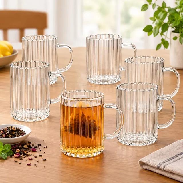 “Cup” Glastassen mit Henkel- 6er Set