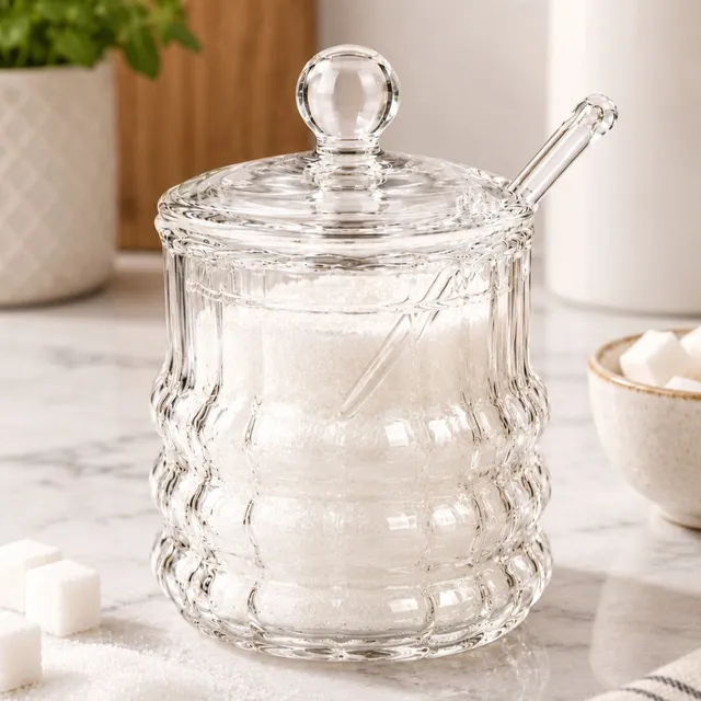 “Spices” Glasgefäß mit Deckel und Löffel