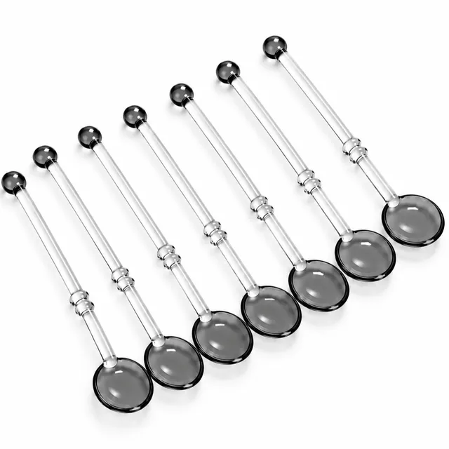 Glas-Teelöffel – 6er Set Rauchgrau