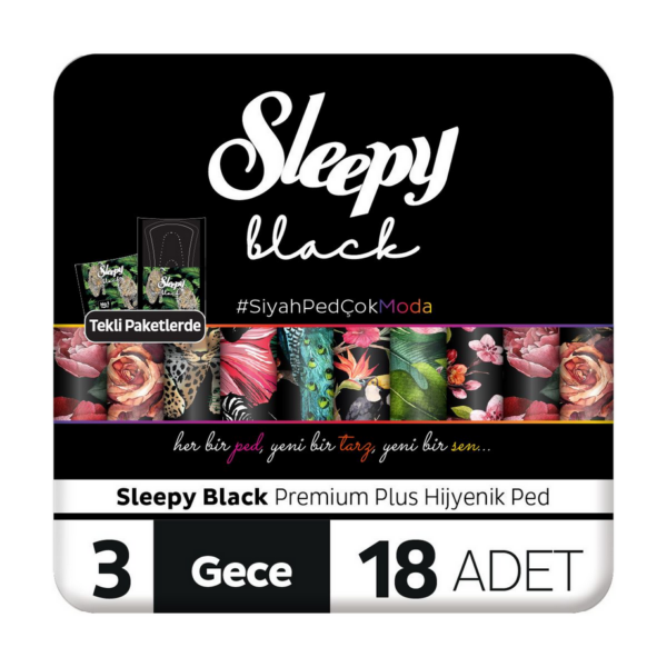 Sleepy Black "Premium Plus" Damenbinden Nacht